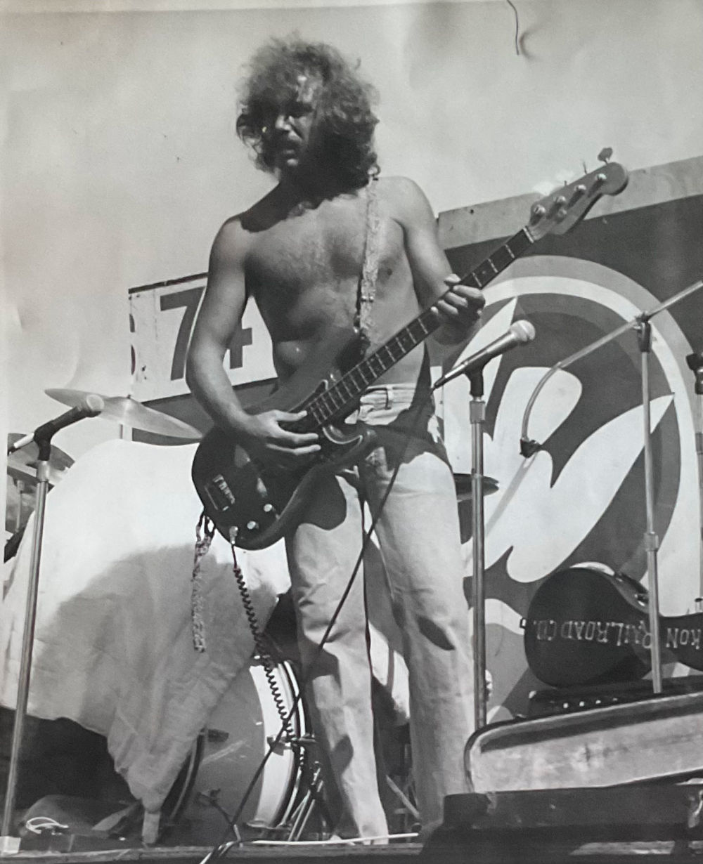 Joe playing bass in his younger years